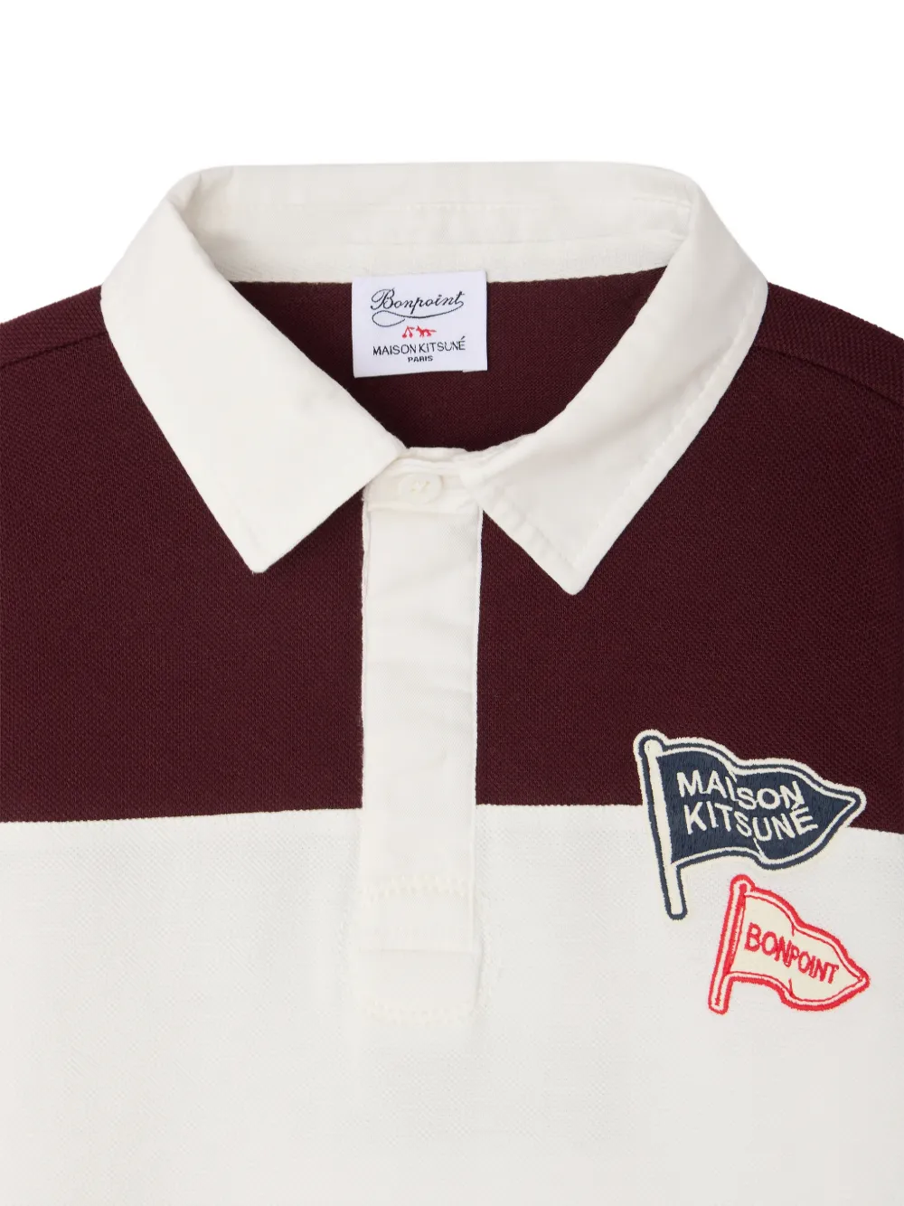 Bonpoint x Maison Kitsuné poloshirt met colourblocking Wit