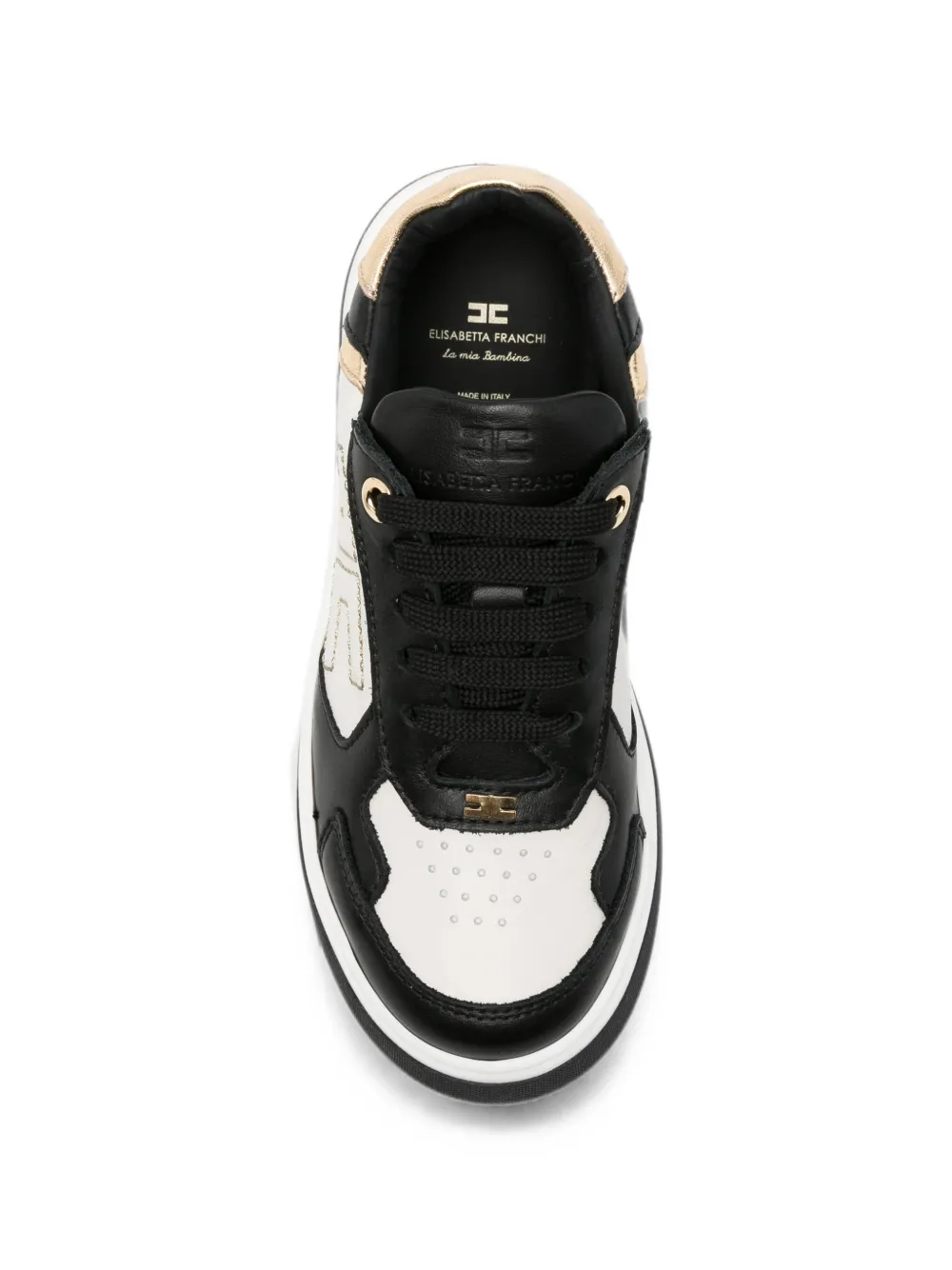 Elisabetta Franchi La Mia Bambina logo-plaque panelled sneakers Zwart