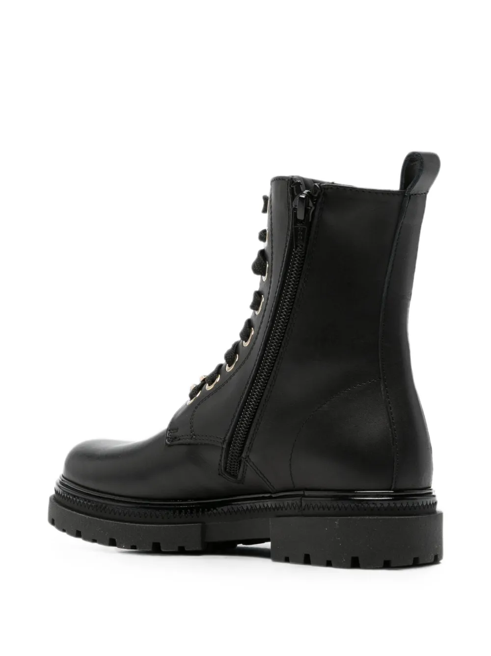 Elisabetta Franchi La Mia Bambina logo-plaque lace-up boots Zwart