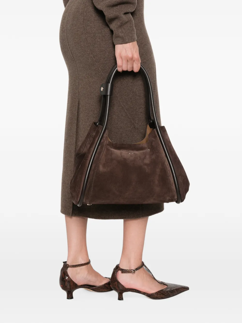 Max Mara Marine suède shopper Bruin