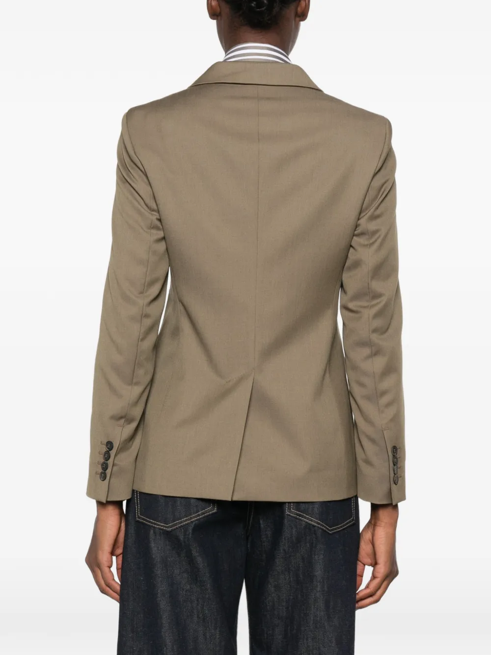 Max Mara Single-breasted Blazer In Green