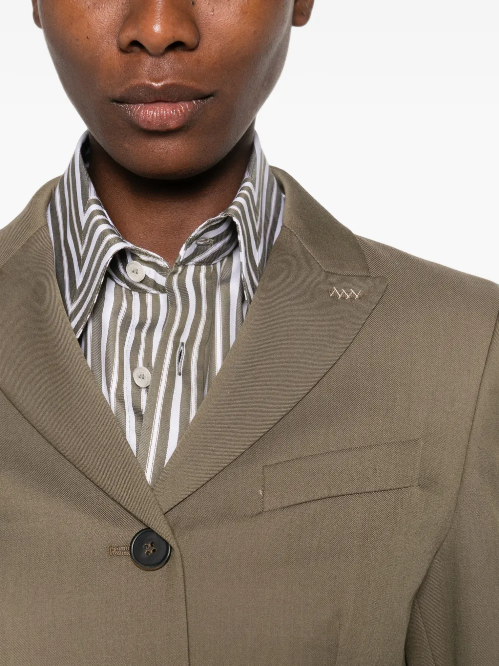 Max Mara Single-breasted Blazer In Green
