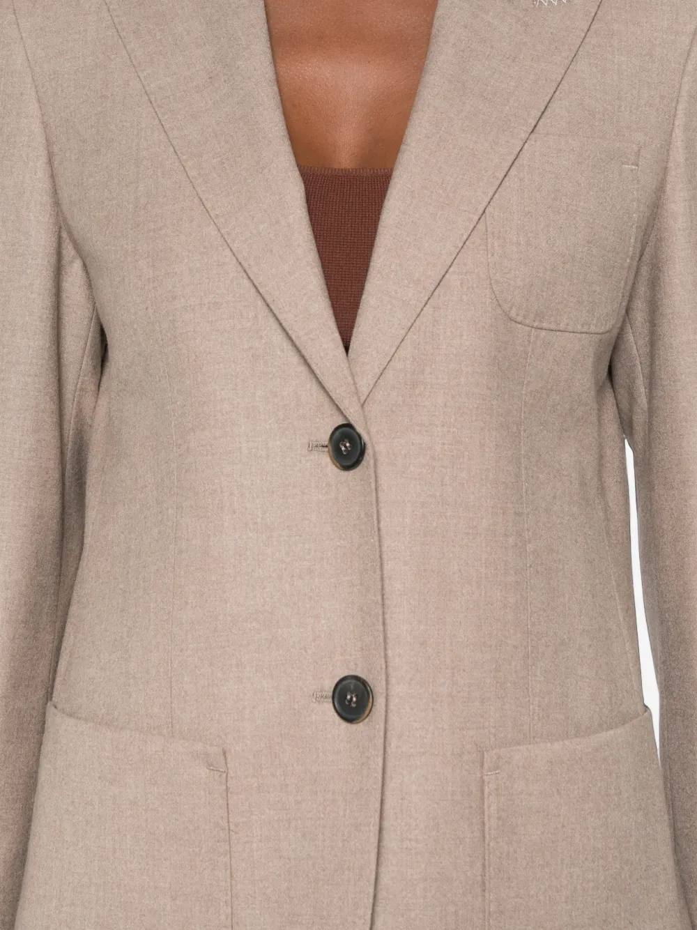 Max Mara Blazer met enkele rij knopen Beige
