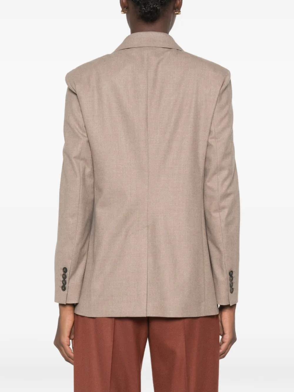 Max Mara Blazer met enkele rij knopen Beige