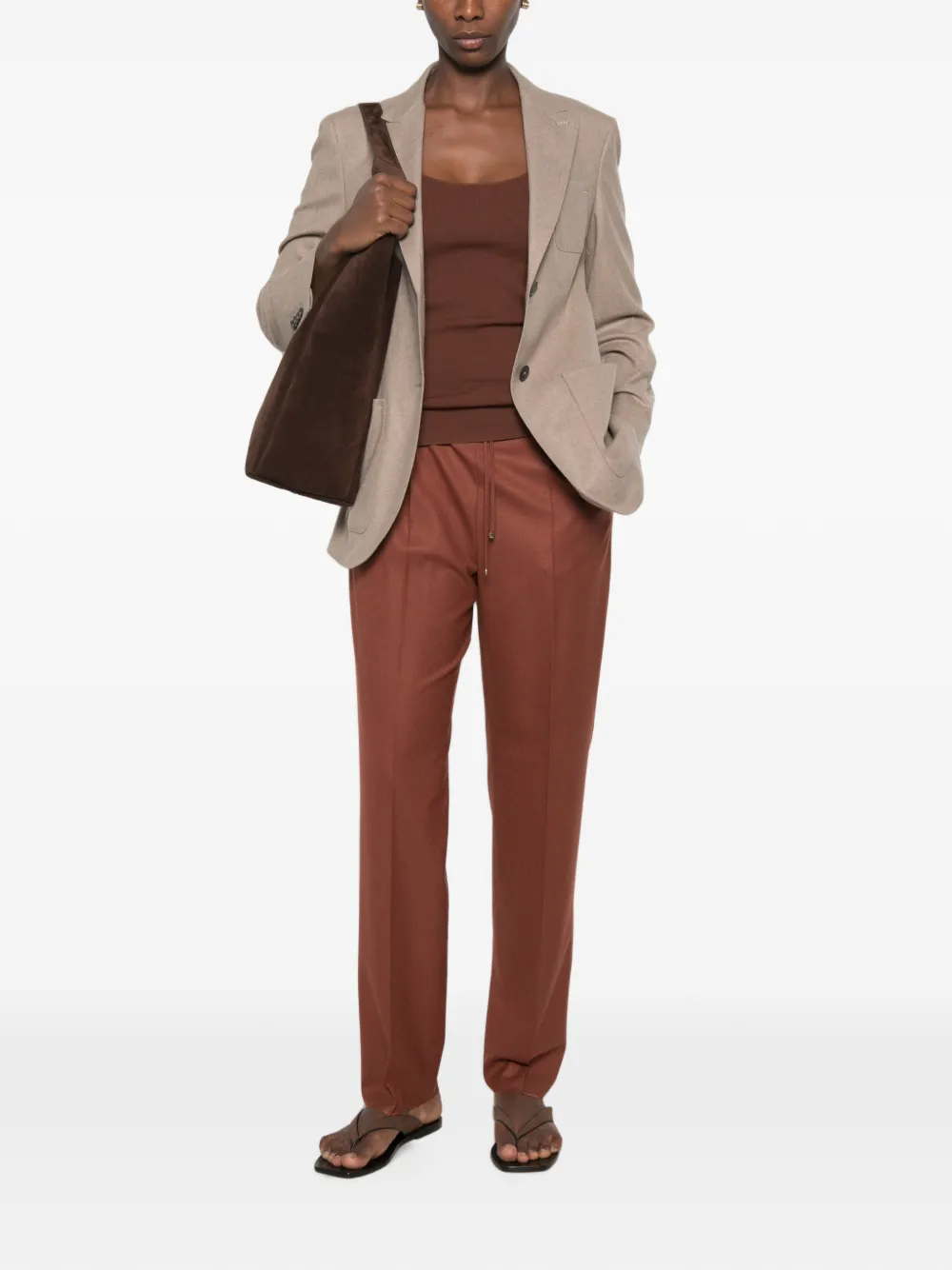 Max Mara Blazer met enkele rij knopen Beige