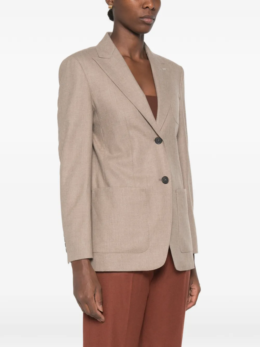 Max Mara Blazer met enkele rij knopen Beige