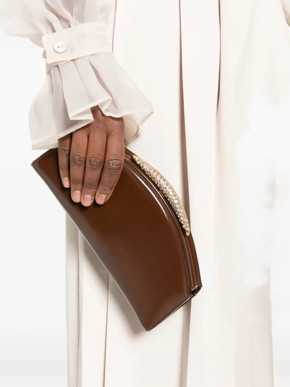 Giuseppe Zanotti Atena clutch Bruin
