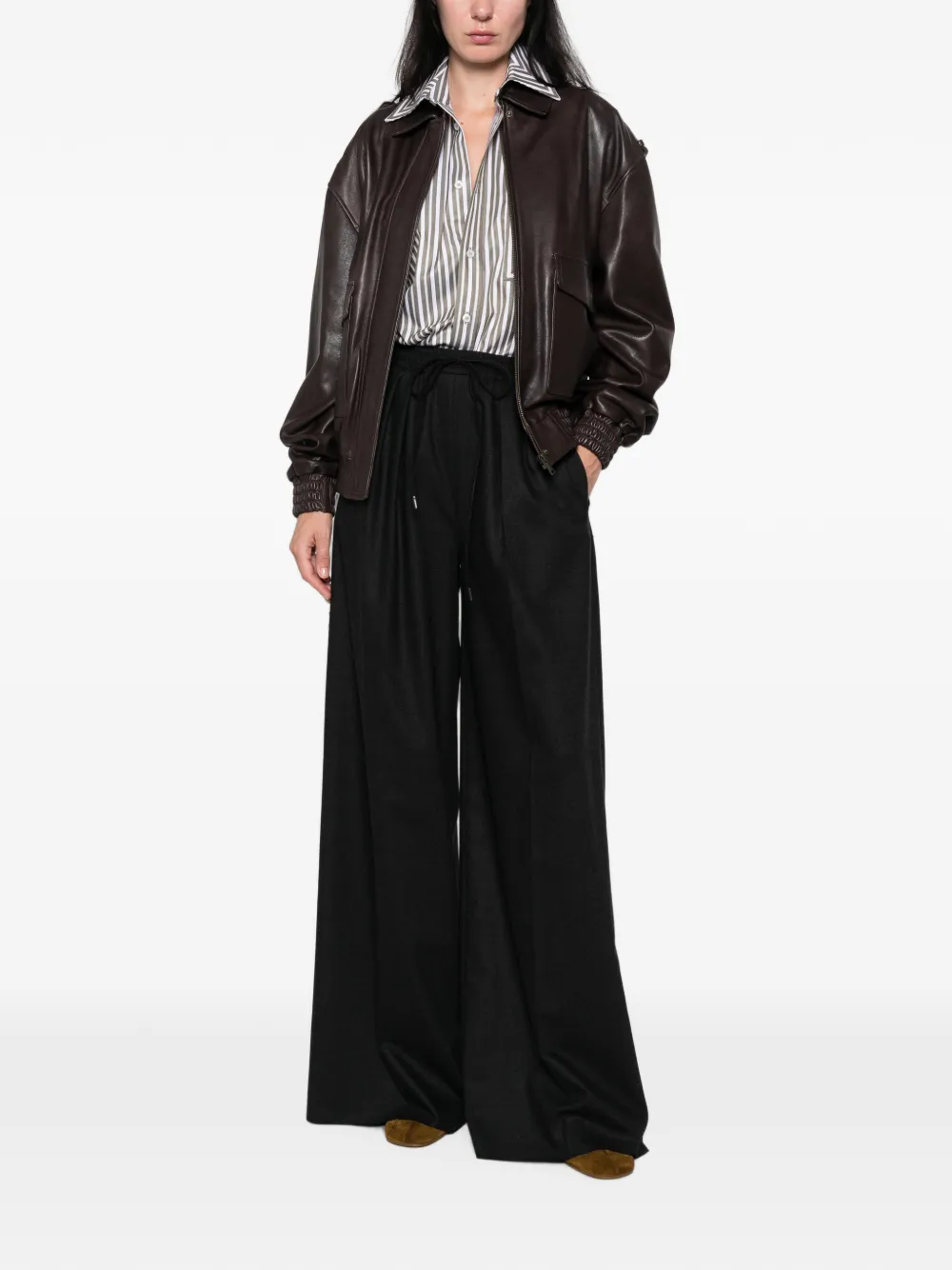 Max Mara Broek met trekkoordtaille Grijs