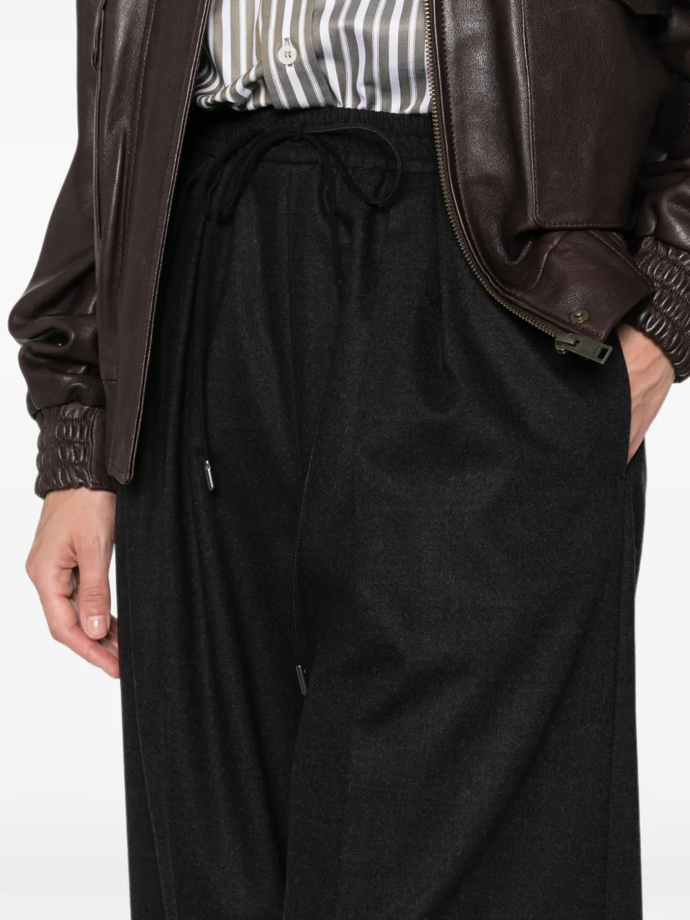 Max Mara Broek met trekkoordtaille Grijs