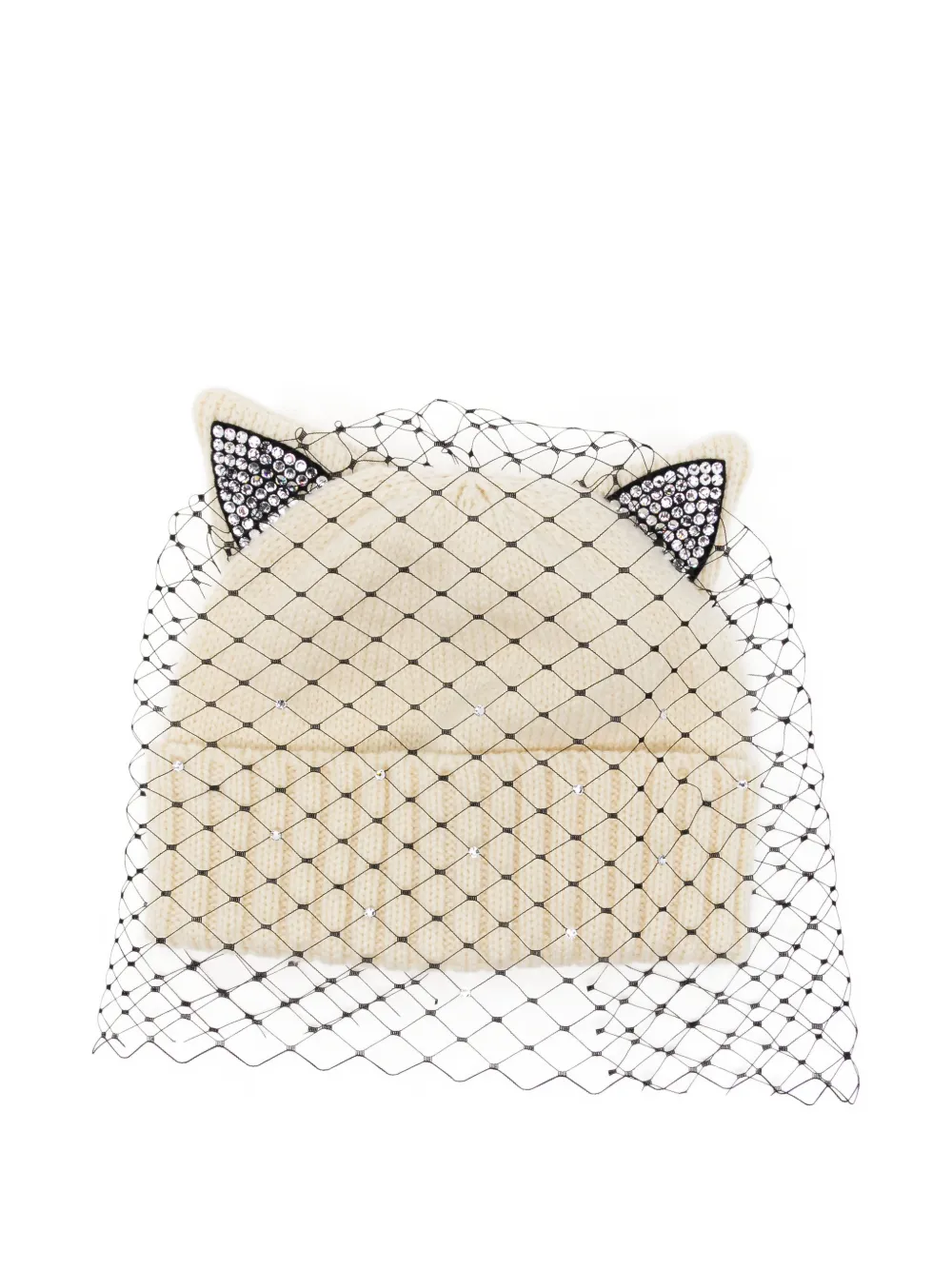 Ca4la crystal-embellished veiled beanie hat