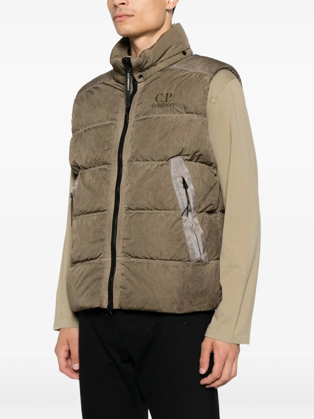C.P. Company Eco-Chrome R padded panelled gilet Bruin