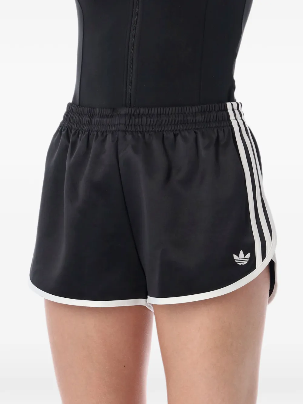 adidas Satijnen 3S sprintershorts Zwart