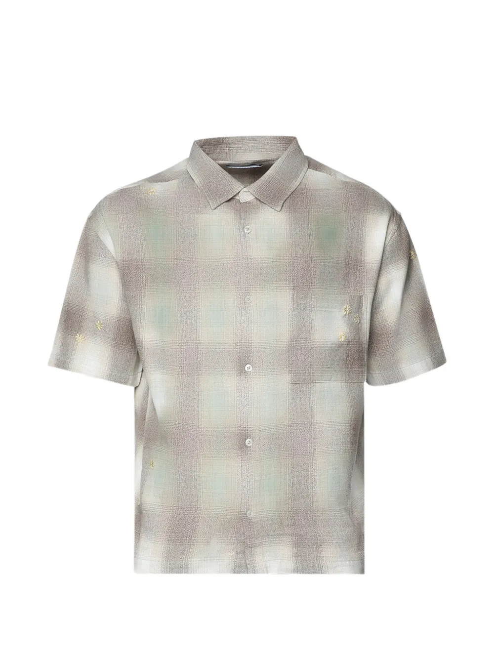 Nahmias check short-sleeve shirt - Nude