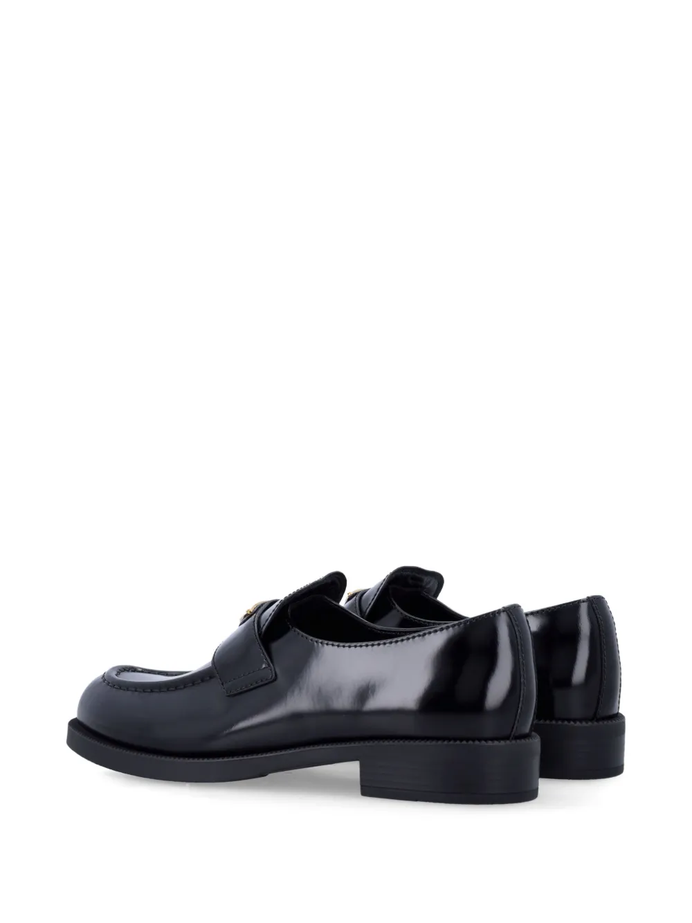 Prada brushed leather loafers Zwart