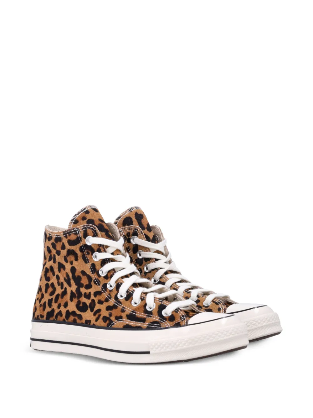 Converse Chuck 70 high-top schoenen met ponyhaar en luipaardprint Bruin