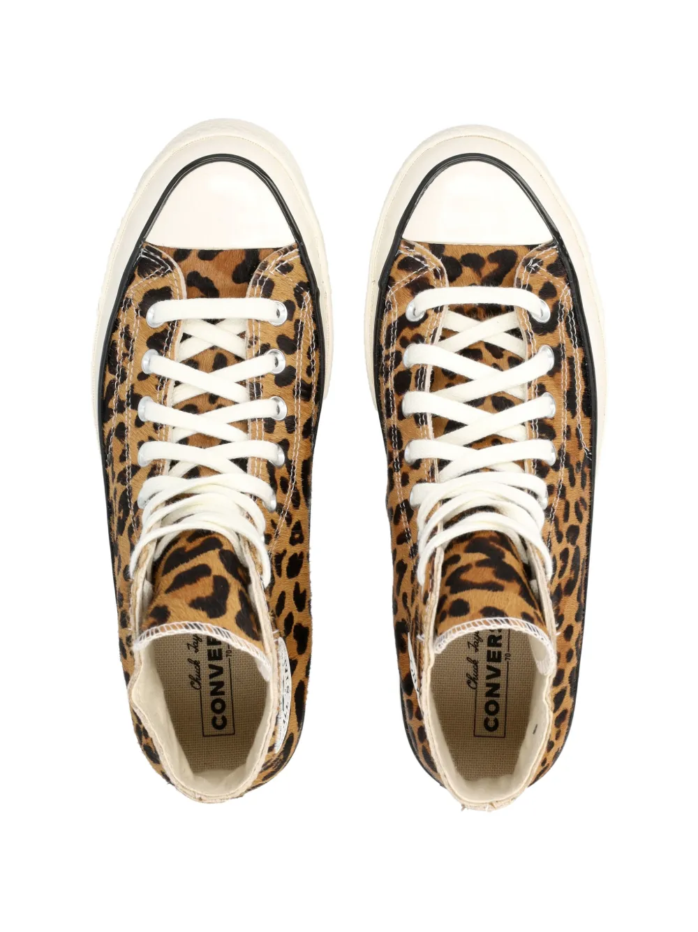 Converse Chuck 70 high-top schoenen met ponyhaar en luipaardprint Bruin