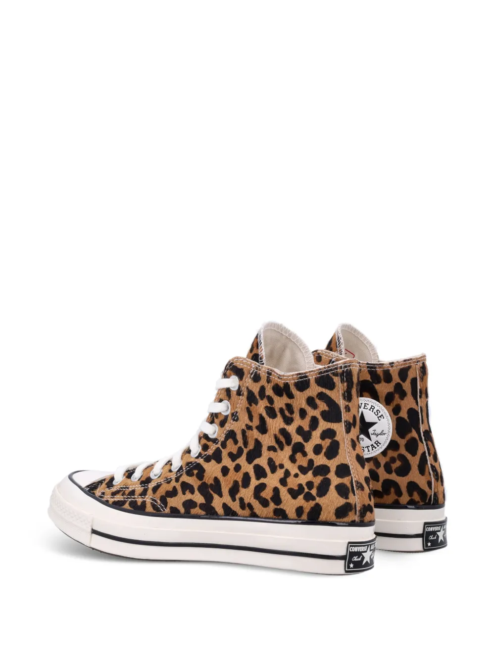 Converse Chuck 70 high-top schoenen met ponyhaar en luipaardprint Bruin