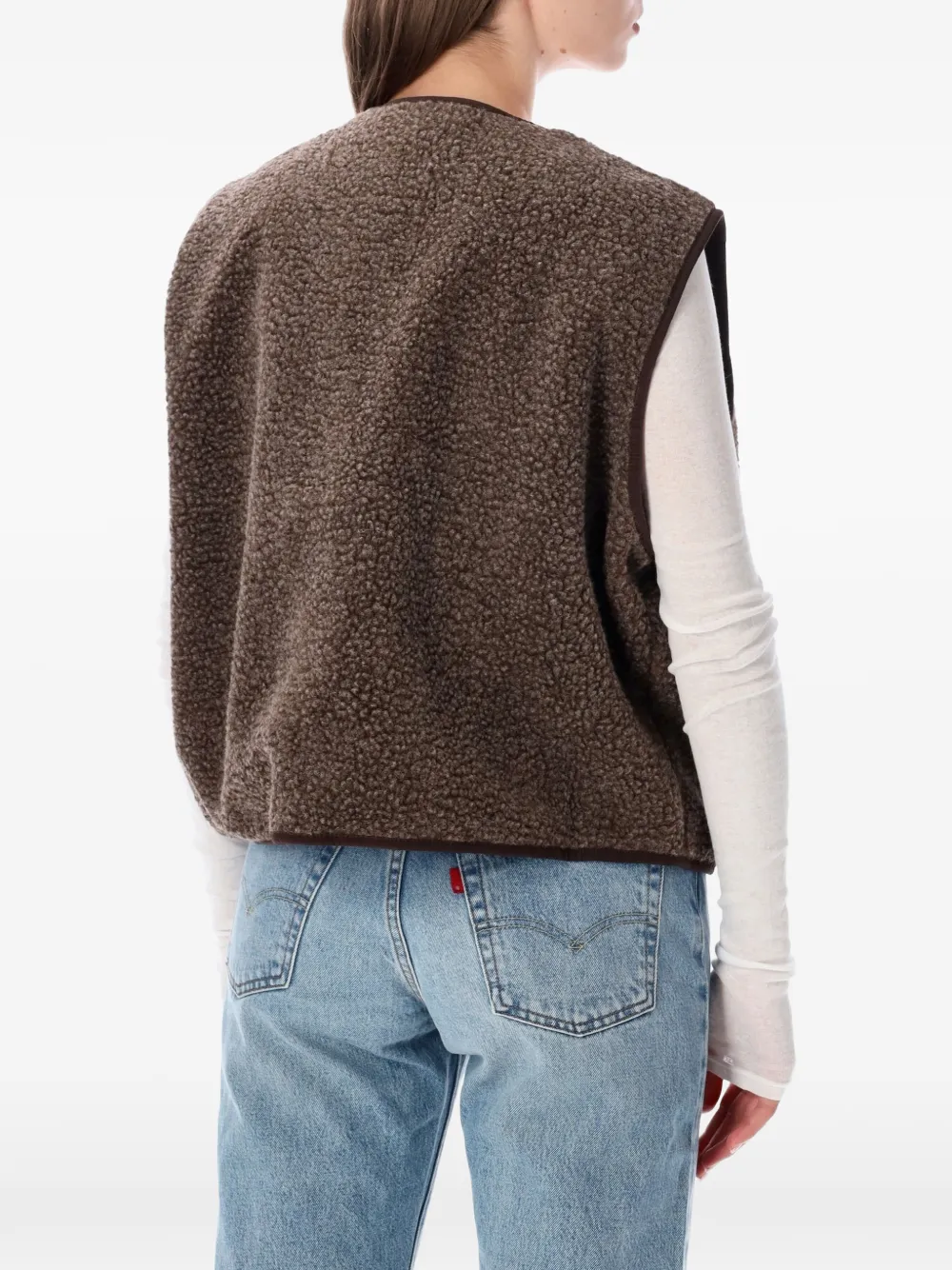 American Vintage Hoktown bodywarmer met fleece-textuur Bruin