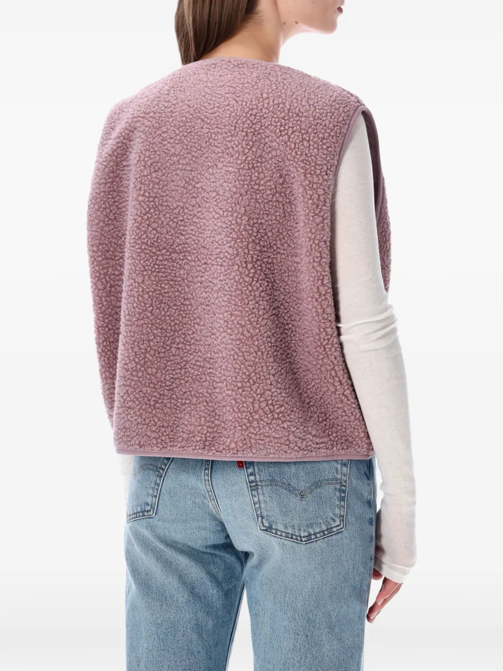 American Vintage Hoktown top met fleece-textuur en logo-patch Paars