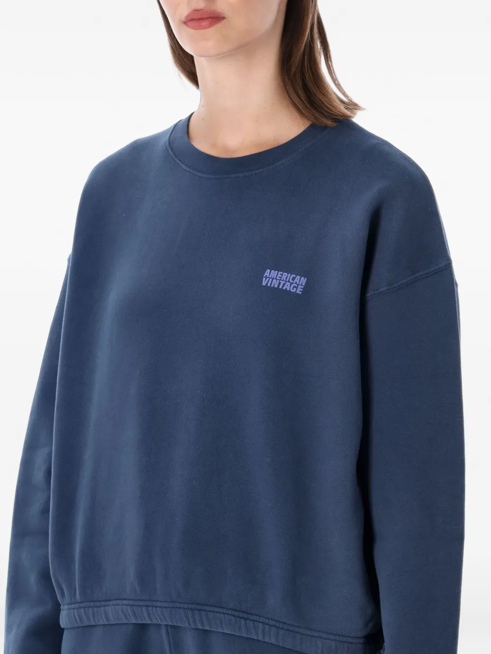 American Vintage Izubird sweater met logo-print Blauw