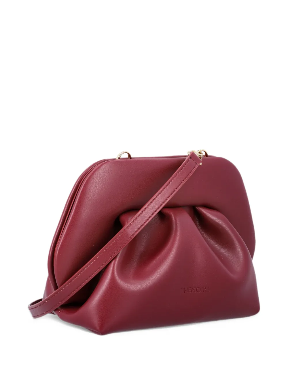 Themoirè small Bios ruched clutch bag Rood