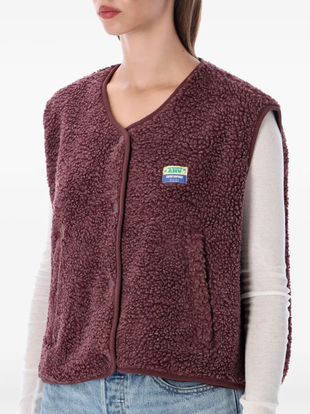 American Vintage Hoktown fleece bodywarmer Paars
