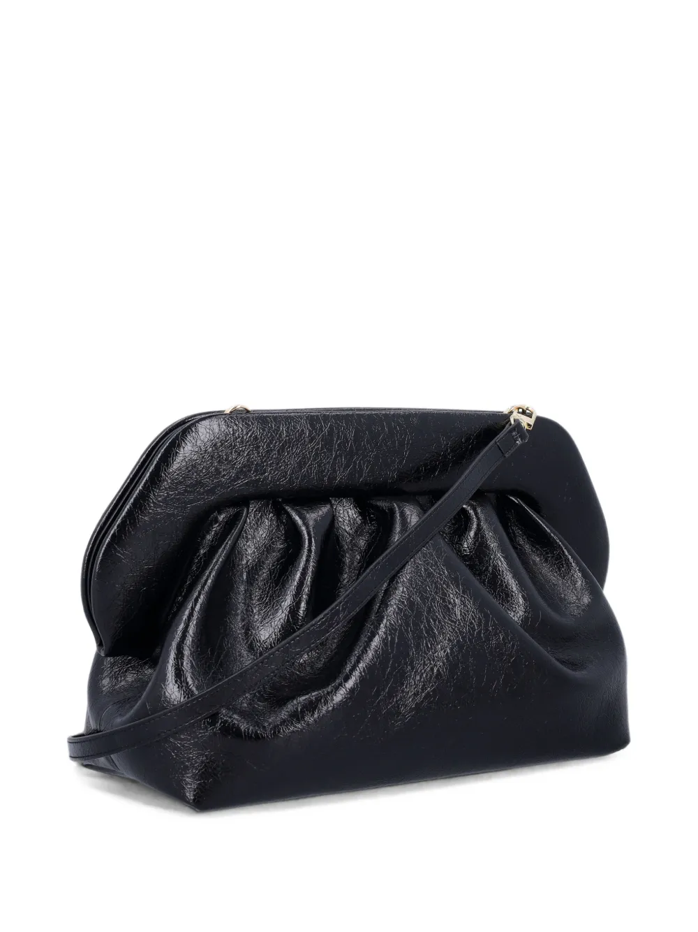 Themoirè Bios ruched clutch bag Zwart