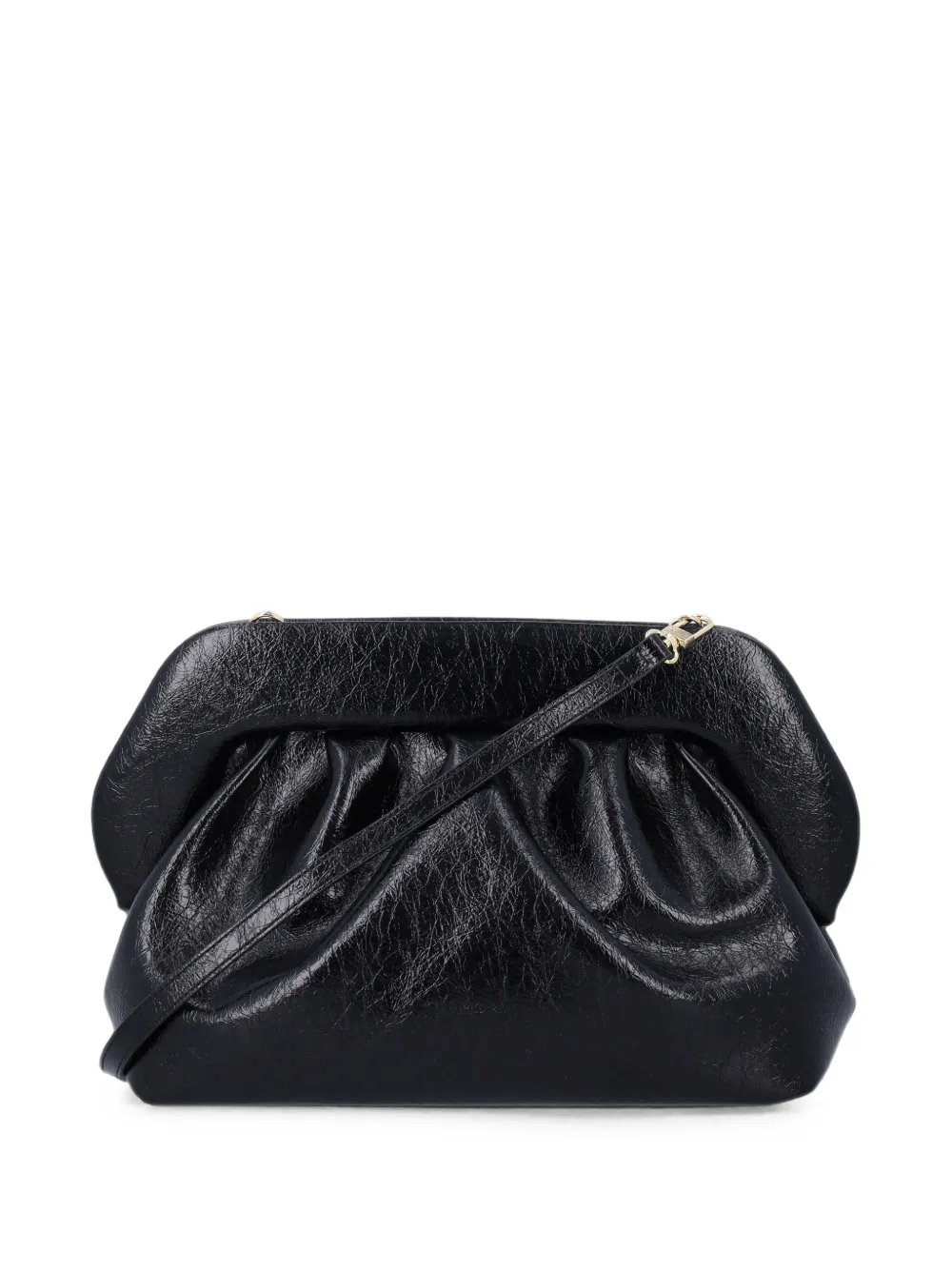 Themoirè Bios ruched clutch bag Zwart