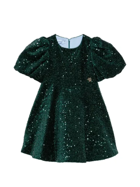 Mi Mi Sol sequin-embellished puff-sleeve dress