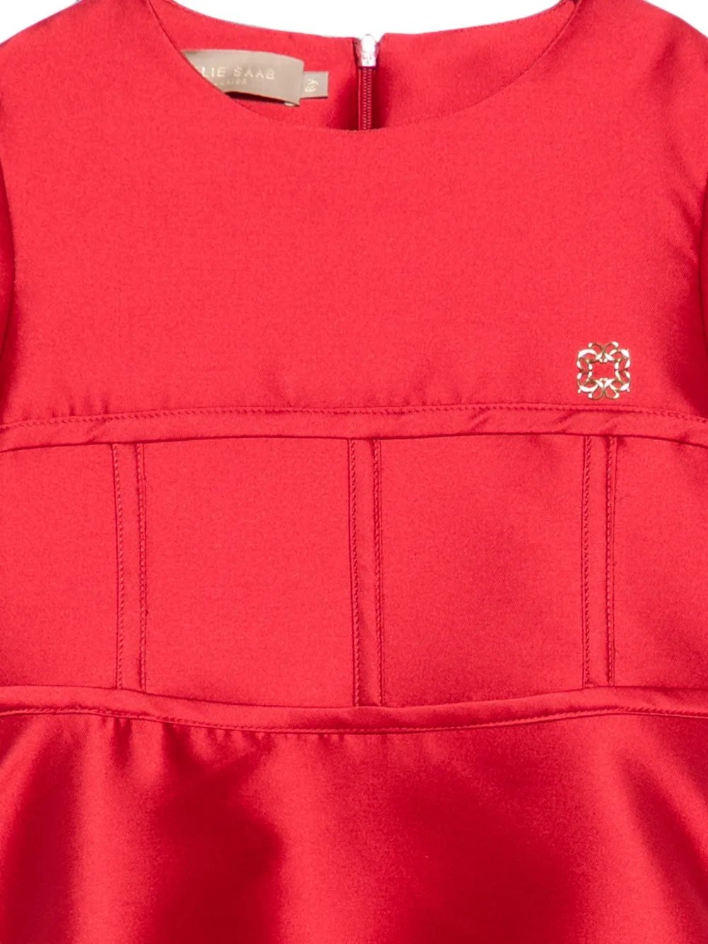 ELIE SAAB JUNIOR Jurk met satijnen afwerking en vlakken Rood