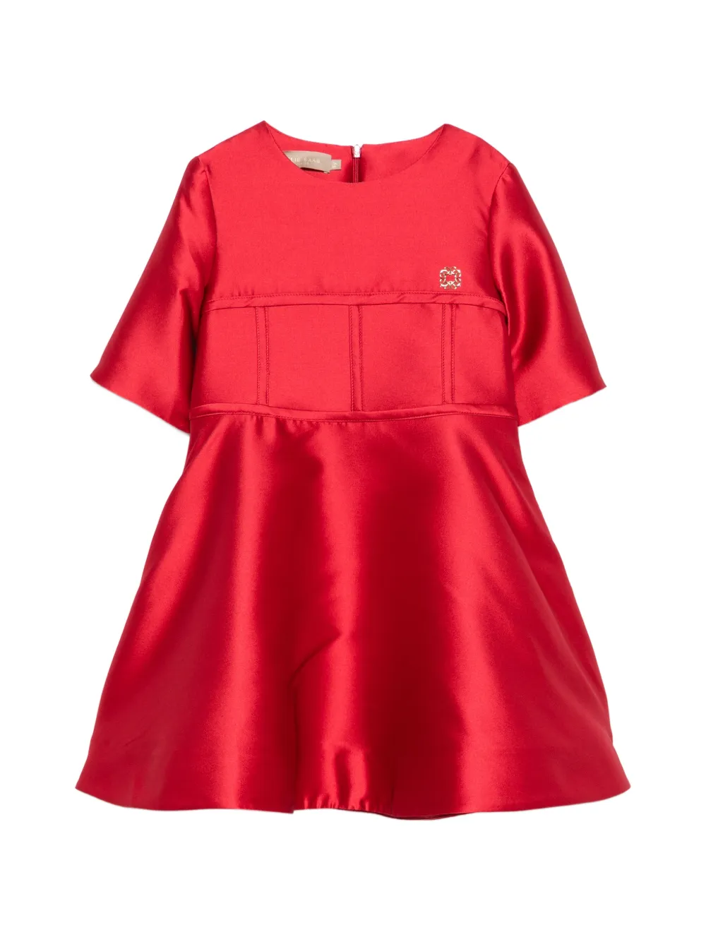 ELIE SAAB JUNIOR Jurk met satijnen afwerking en vlakken Rood