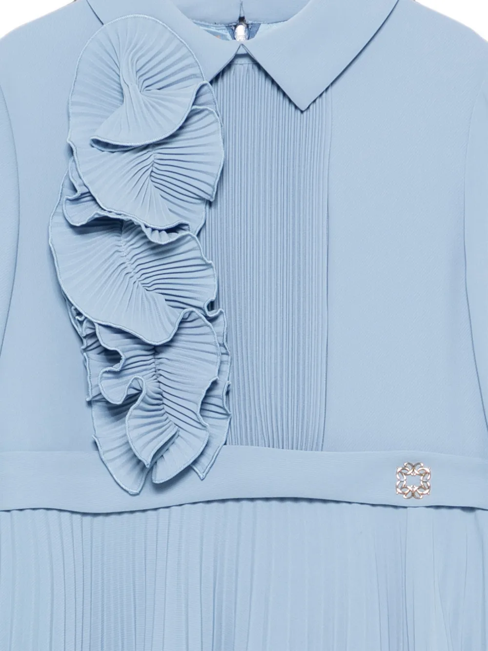 ELIE SAAB JUNIOR Geplooide jurk met ruches Blauw