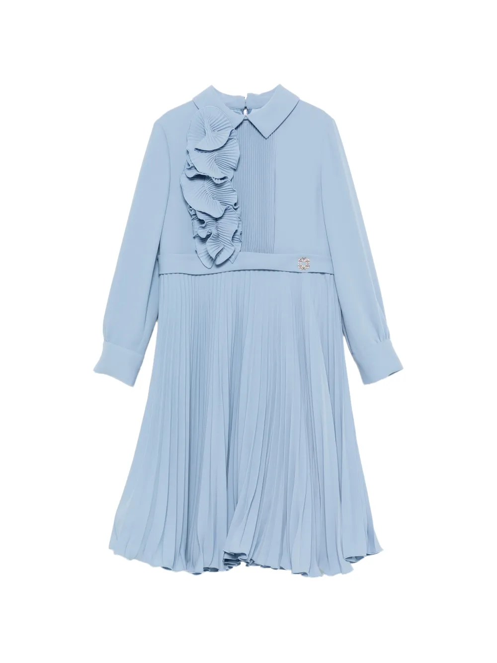 ELIE SAAB JUNIOR pleated ruffled dress - Blu