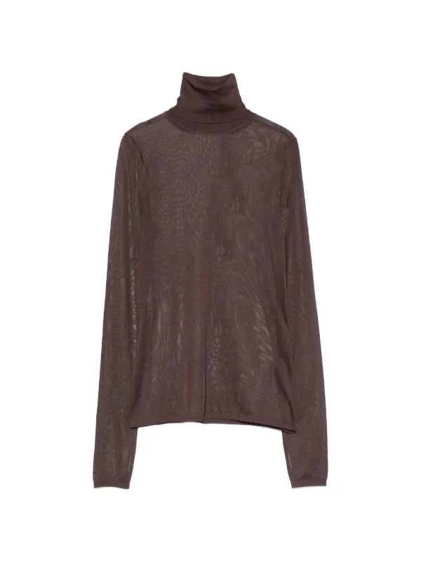 Zimmermann Fine-knit High-neck Sweater in Brown