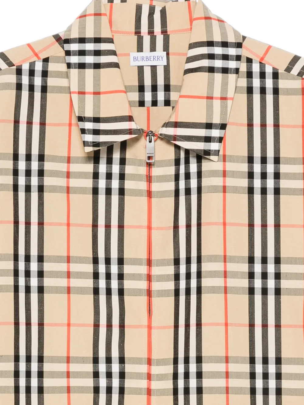 Burberry Geruit shirtjack met ritssluiting Beige