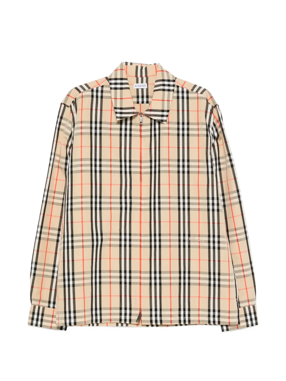Burberry check-pattern zip-fastening overshirt - Toni neutri