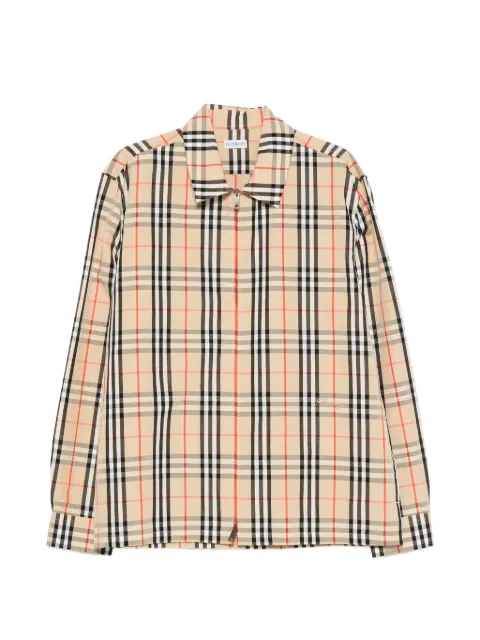 Burberry check-pattern zip-fastening overshirt