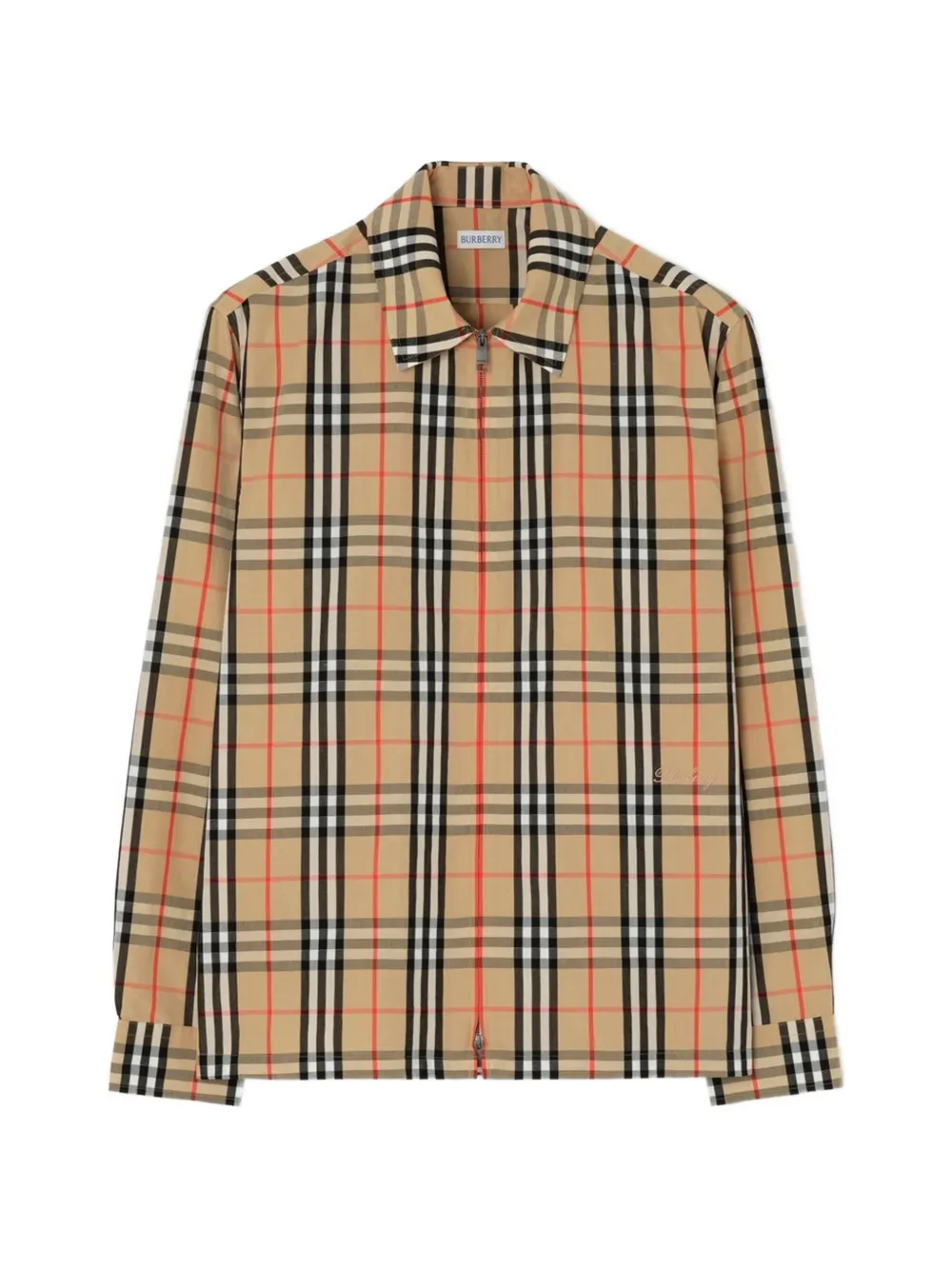 Burberry check-pattern zip-fastening overshirt - Toni neutri