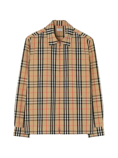 Burberry Check cotton linen overshirt