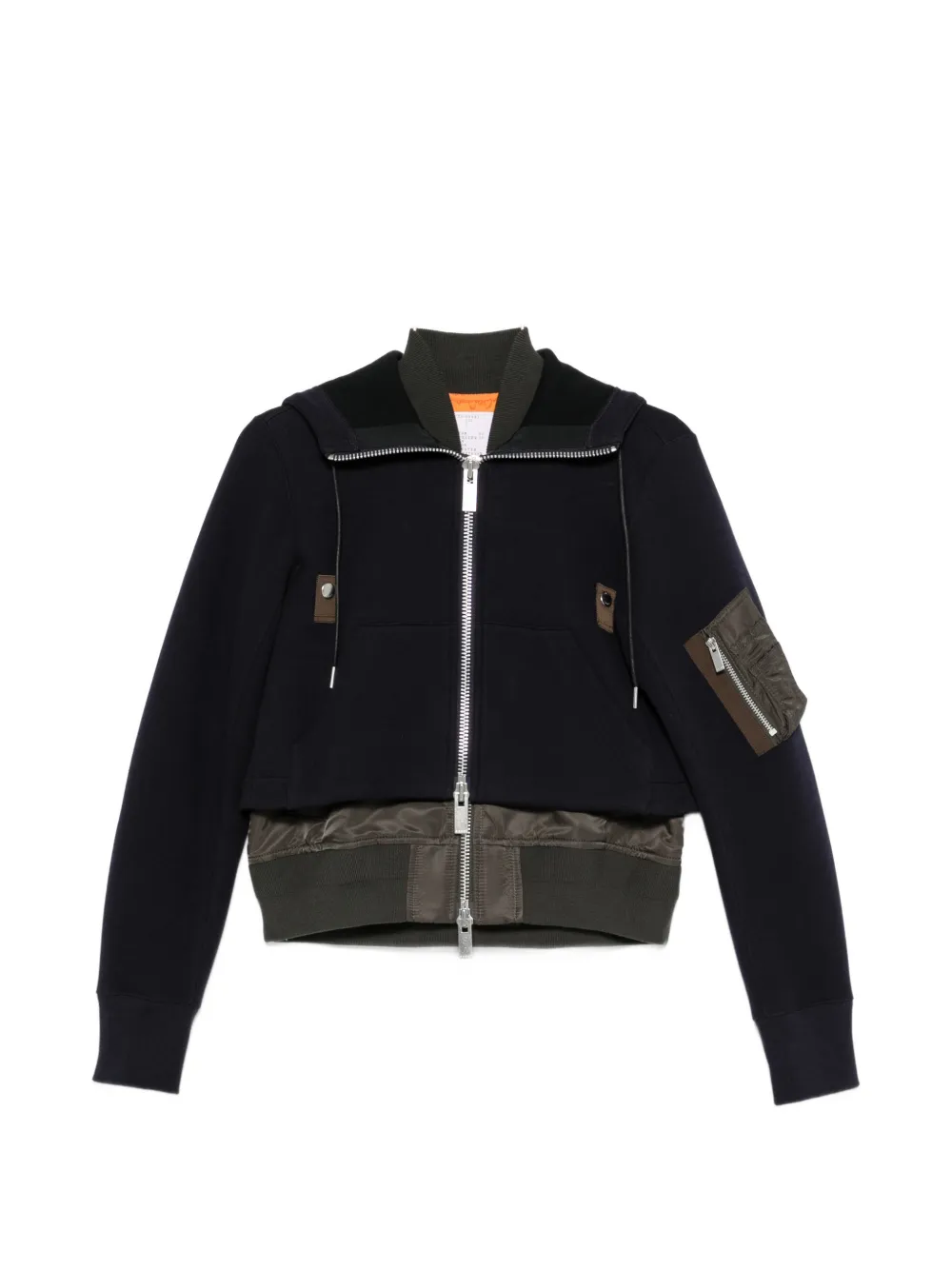 sacai panelled layered-effect jacket - Schwarz
