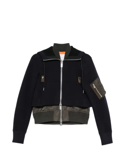 sacai panelled layered-effect jacket