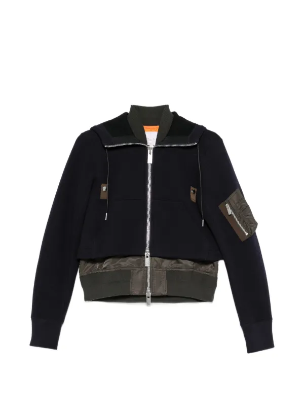 Sacai Panelled Layered-effect Jacket in Blue