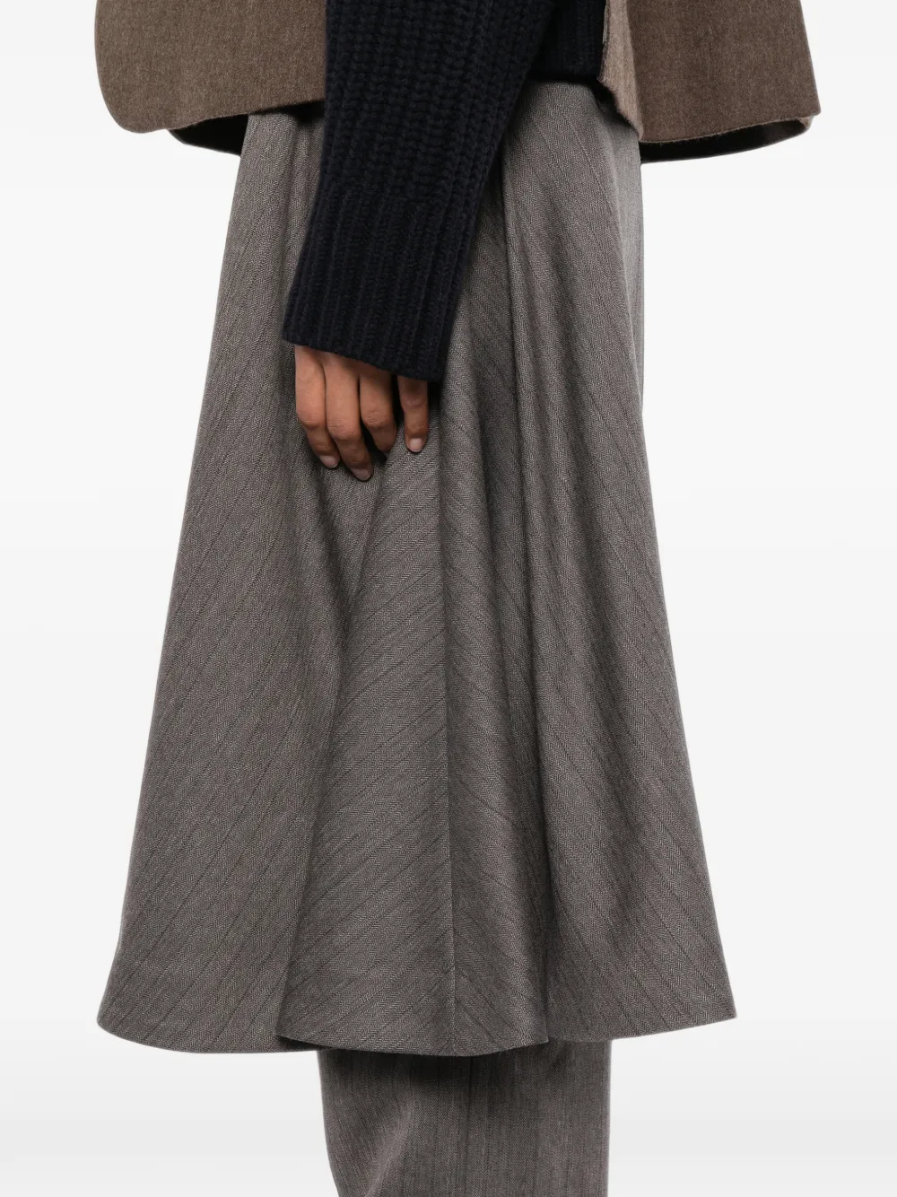 sacai Broek van kostuumstof met visgraatpatroon Grijs