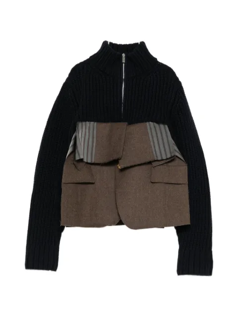 sacai hybrid panelled jacket