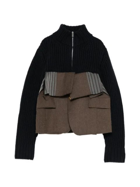 sacai hybrid panelled jacket