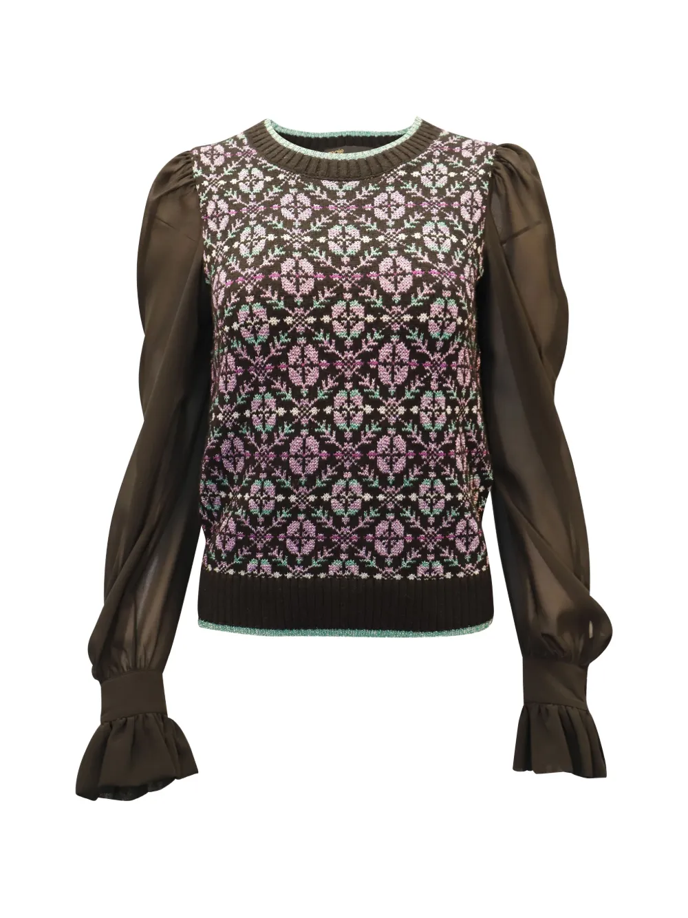 Maje Maely geo-print sweater - Schwarz