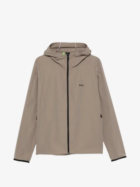 BOSS hooded logo-print jacket