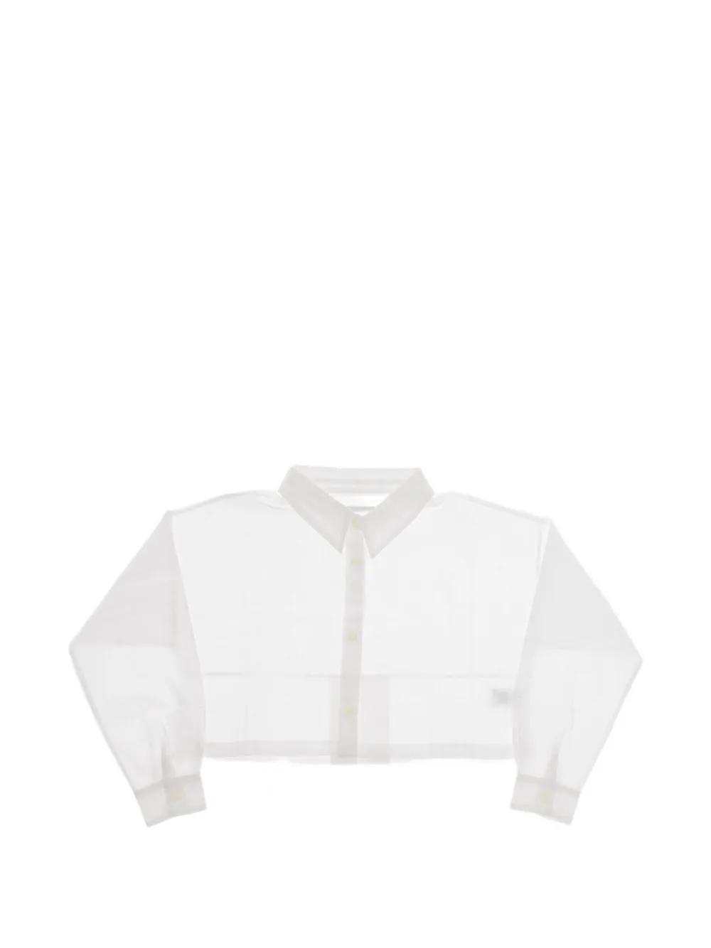 Madilly Kids' Matilde Cropped Long-sleeved Shirt In White