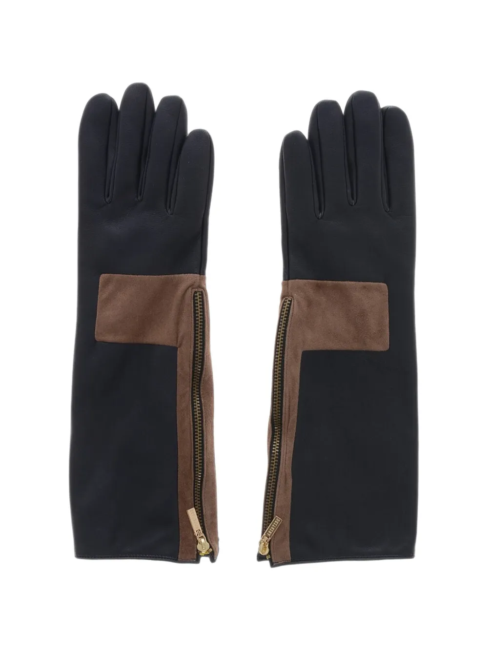 Aristide Najean suede-panel side-zip gloves - Blau