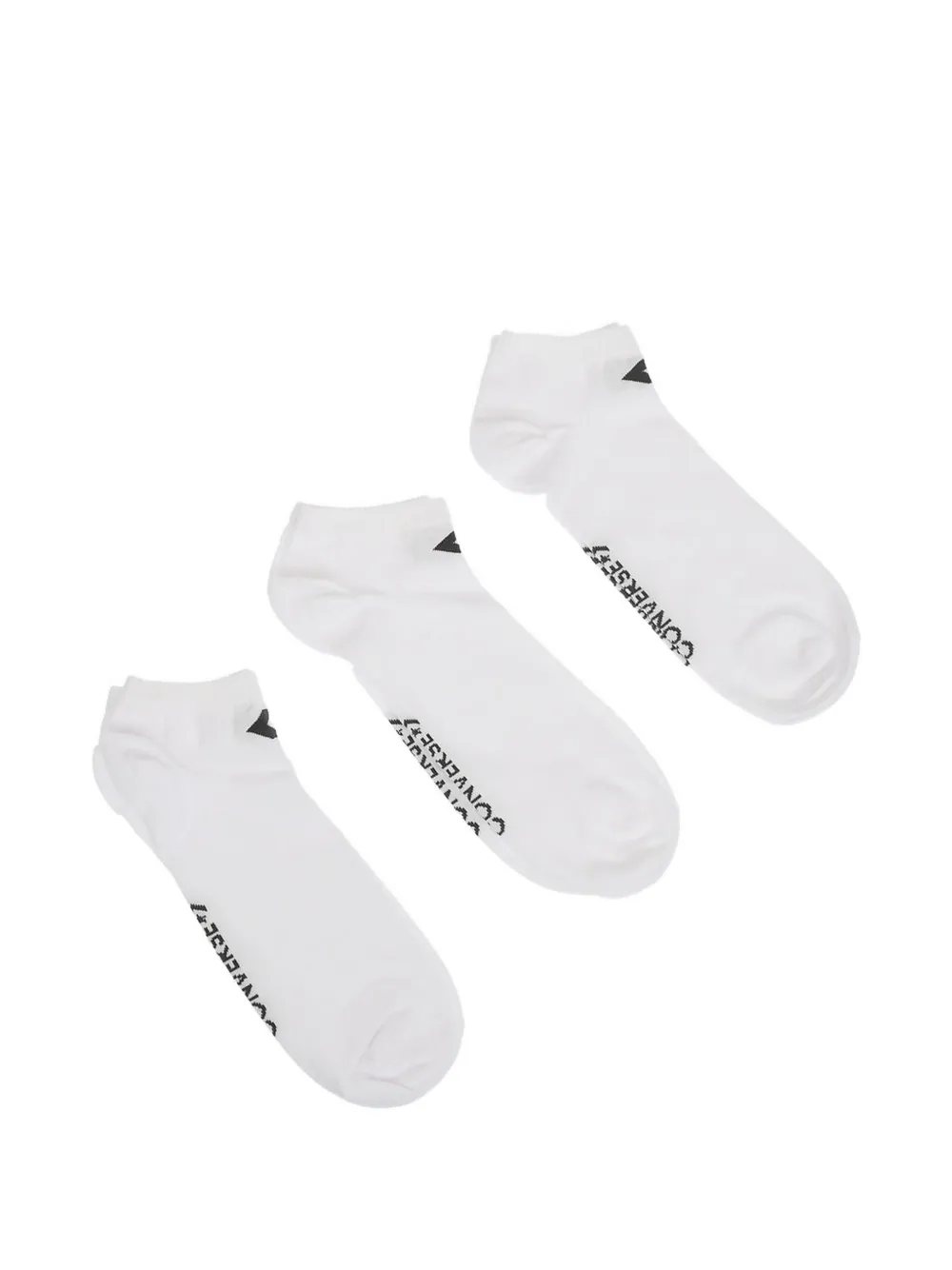 Converse Logo-print Socks (set Of Three) In White